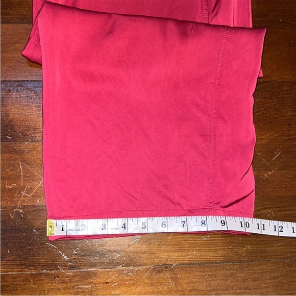 Emporio Armani High Rise Wide Leg Satin Trousers in Red - Picture 16 of 16